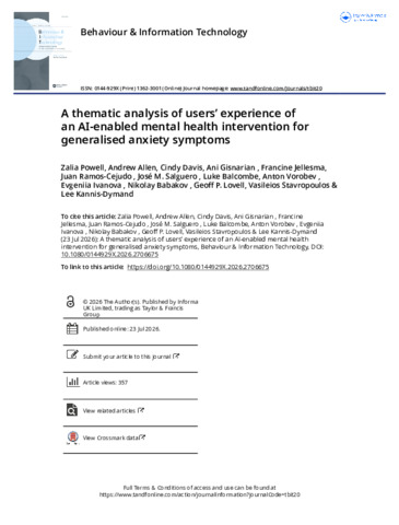 [thumbnail of A thematic analysis of users  experience of an AI-enabled mental health intervention for generalised anxiety symptoms.pdf]