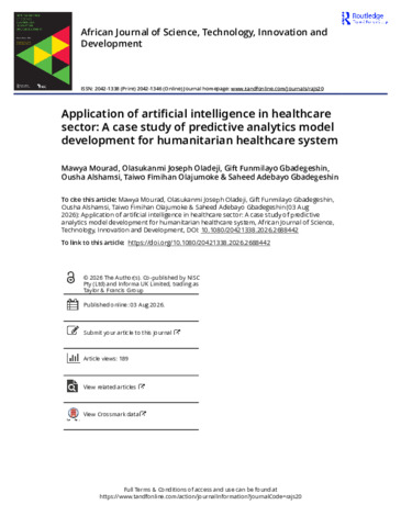 [thumbnail of Application of artificial intelligence in healthcare sector  A case study of predictive analytics model development for humanitarian healthcare system.pdf]